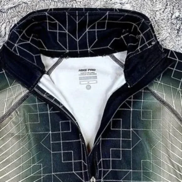 NIKE Pro Dri-FIT Black and Neon Yellow Half Zip Pullover Training Top - Picture 7 of 7